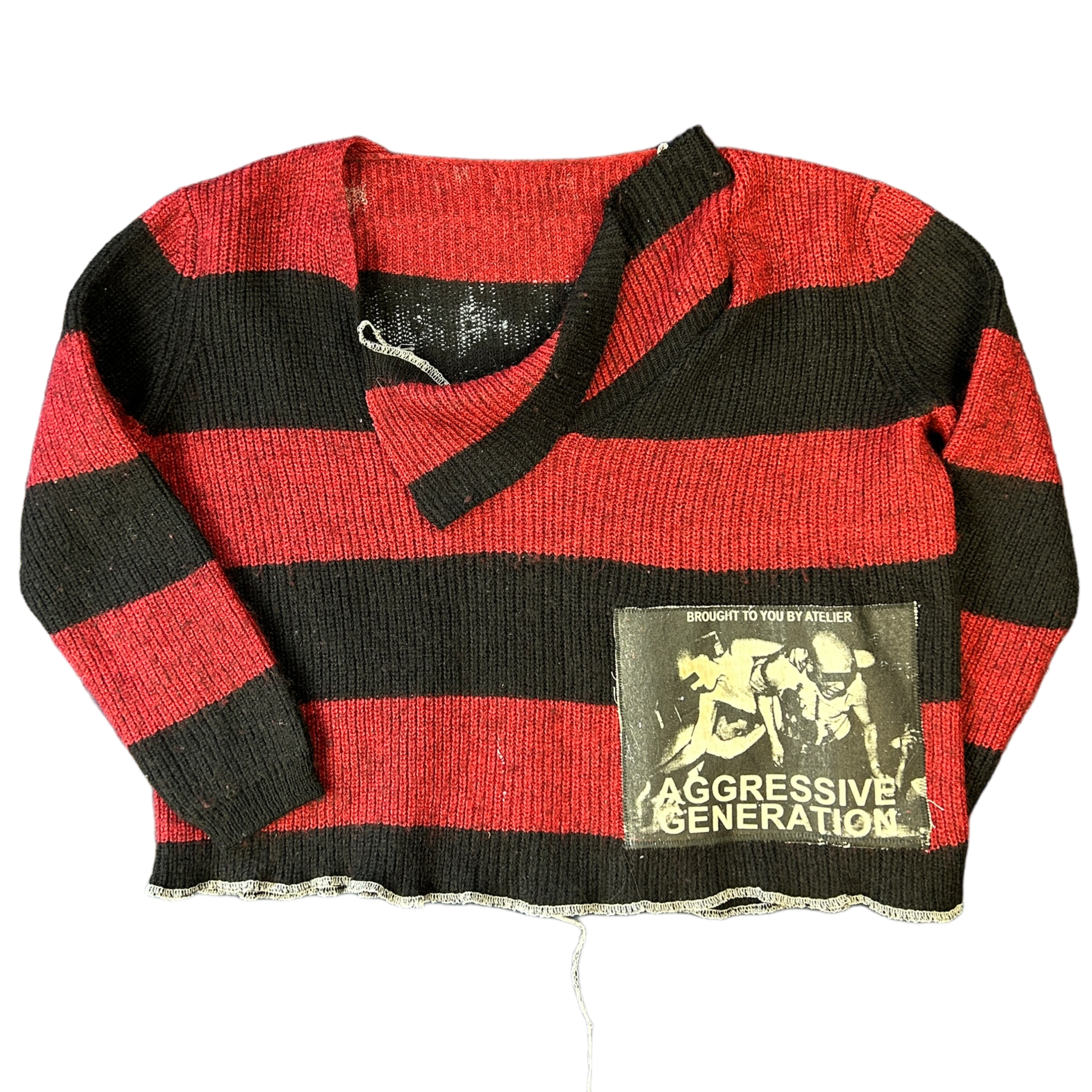 RED STRIPED KNIT (1/1) *