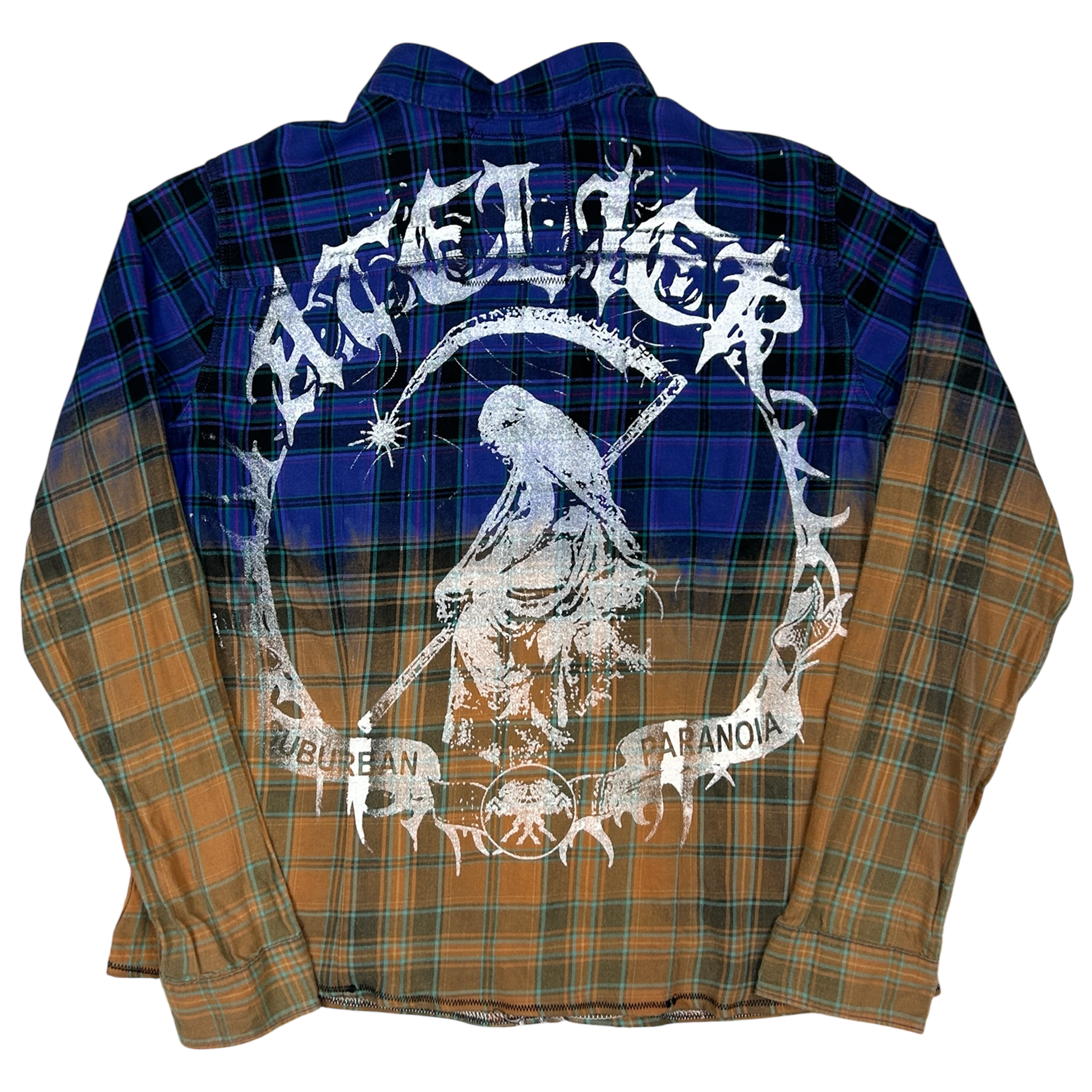 ACID TEARS SHIRT #050 - MEDIUM back detail - screenprinted patch hand-sewn onto garment by MadeByAtelier