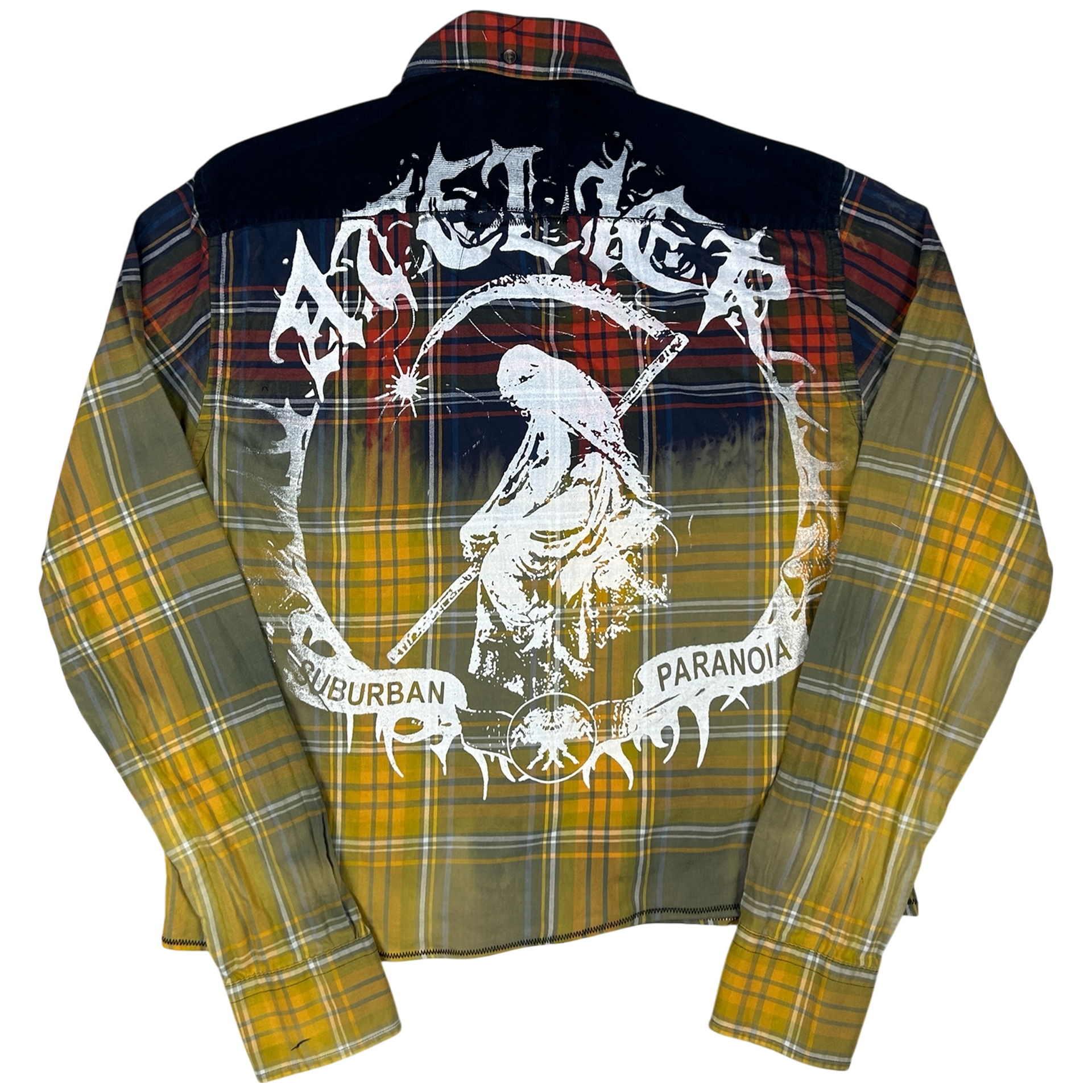 ACID TEARS SHIRT #068 - MEDIUM back detail - screenprinted patch hand-sewn onto garment by MadeByAtelier