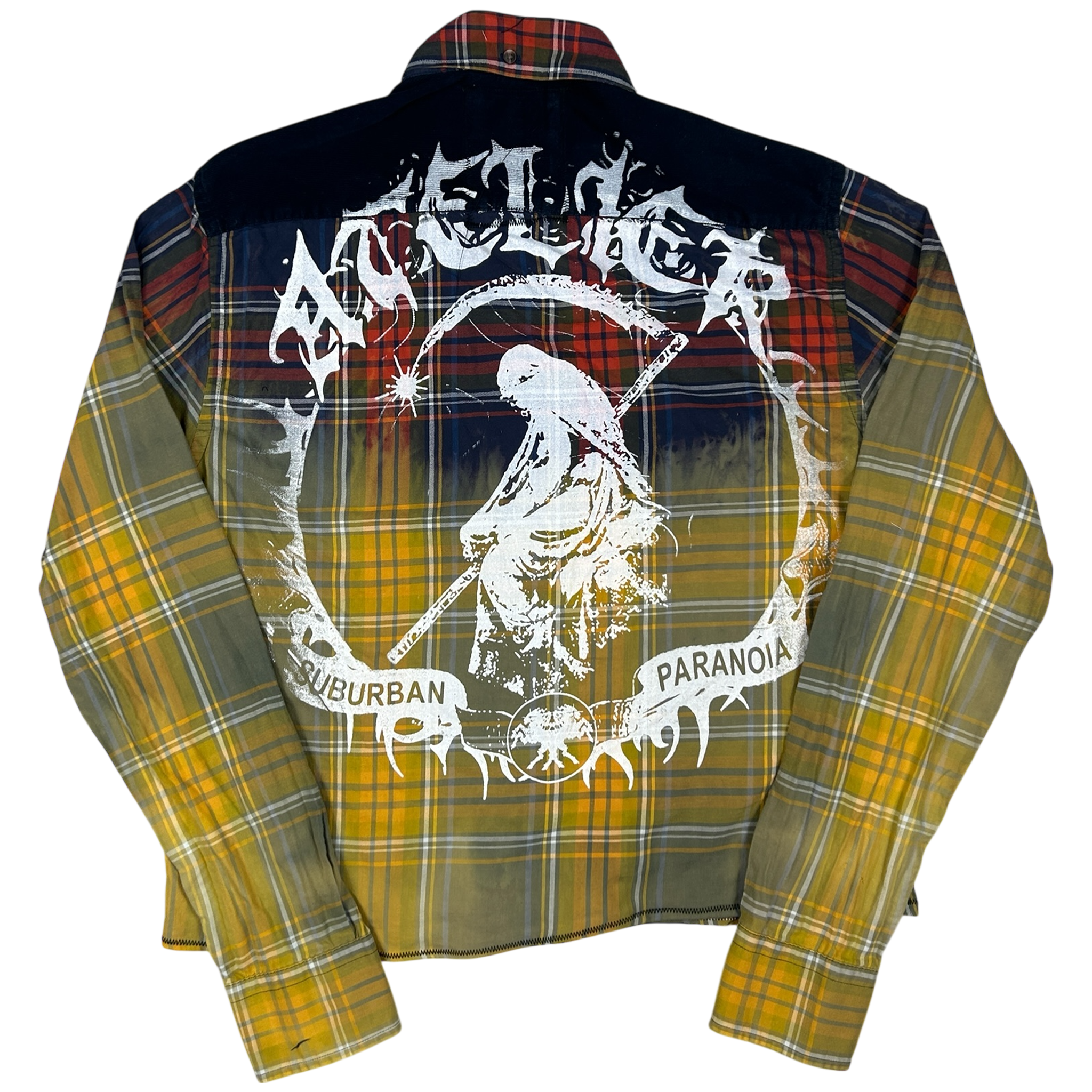 ACID TEARS SHIRT #068 - MEDIUM back detail - screenprinted patch hand-sewn onto garment by MadeByAtelier