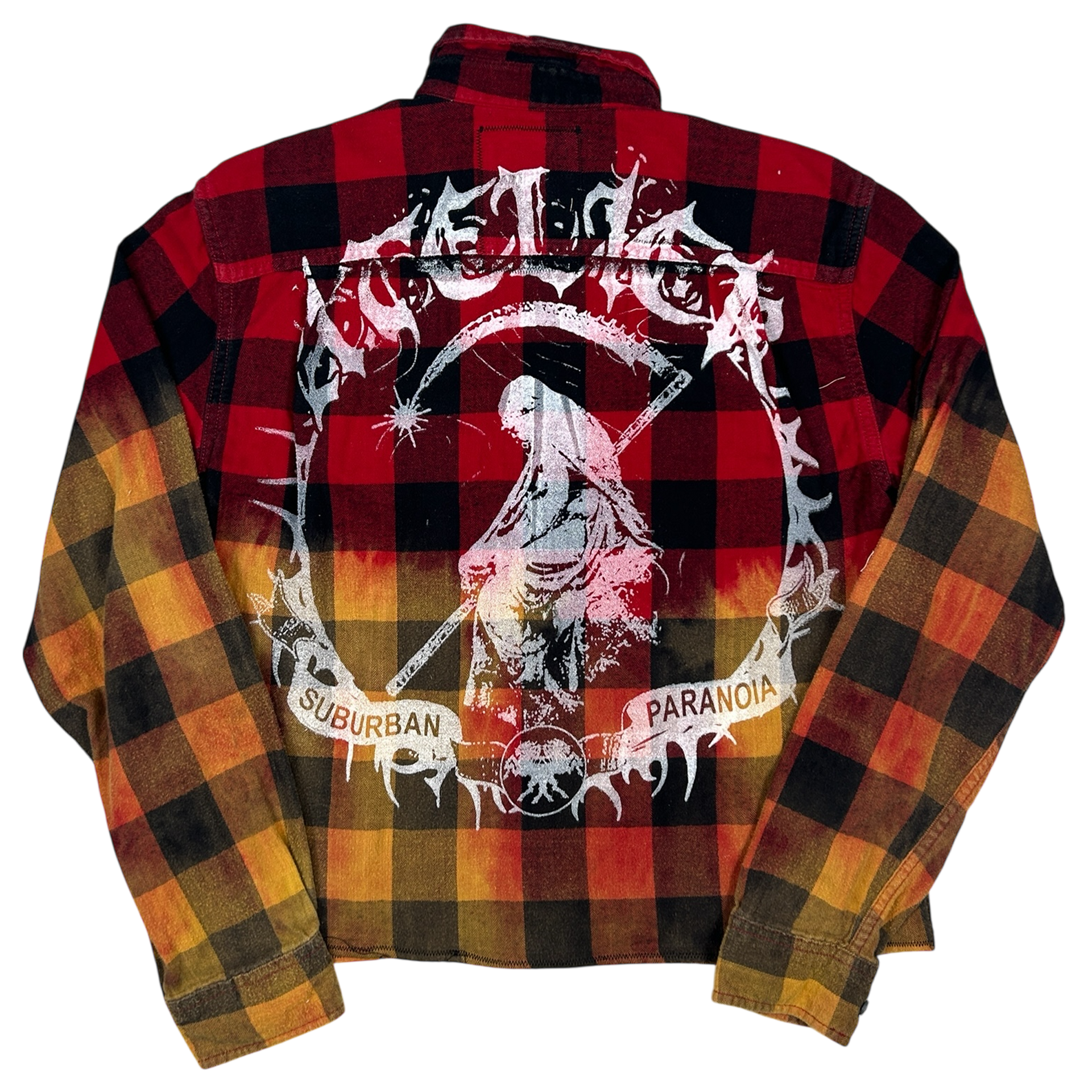 ACID TEARS SHIRT #052 - MEDIUM back detail - screenprinted patch hand-sewn onto garment by MadeByAtelier