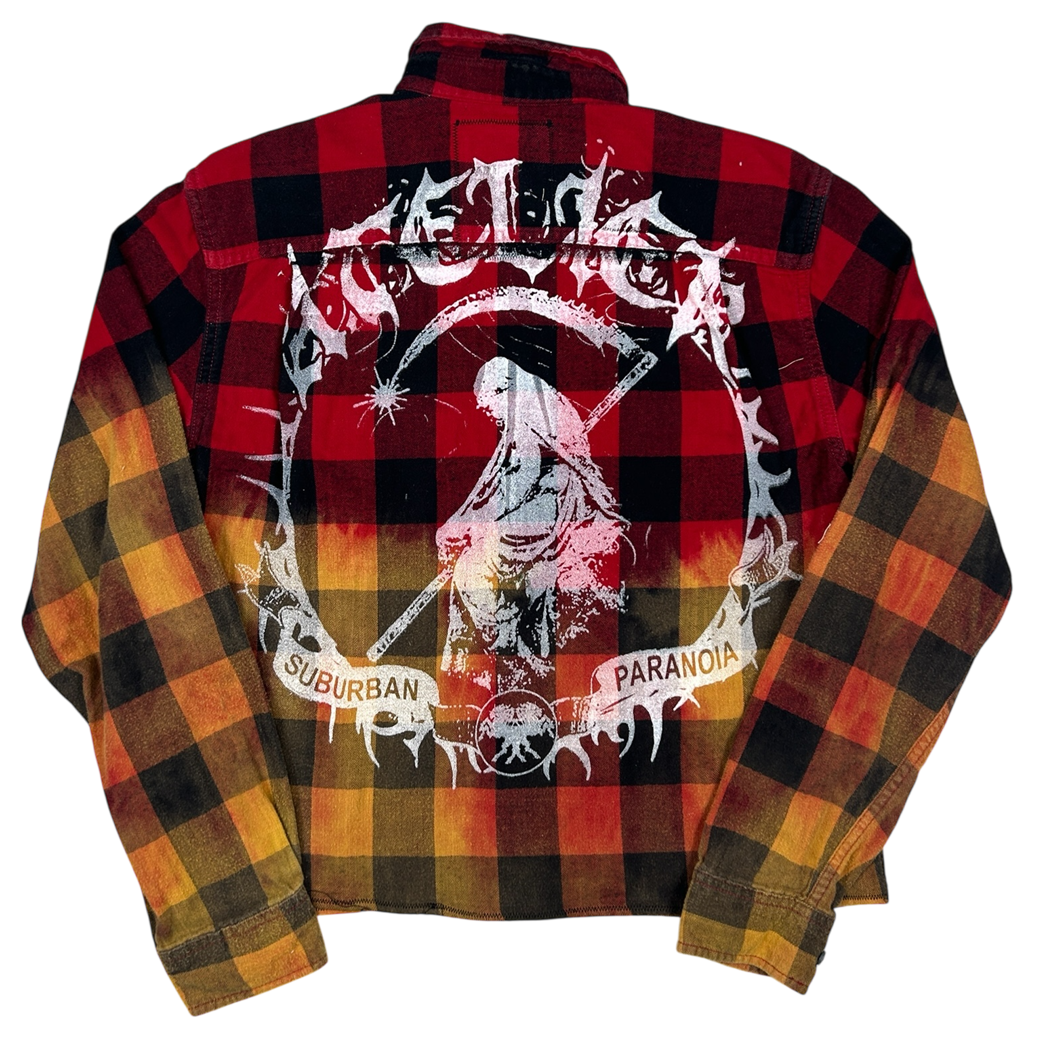 ACID TEARS SHIRT #052 - MEDIUM back detail - screenprinted patch hand-sewn onto garment by MadeByAtelier