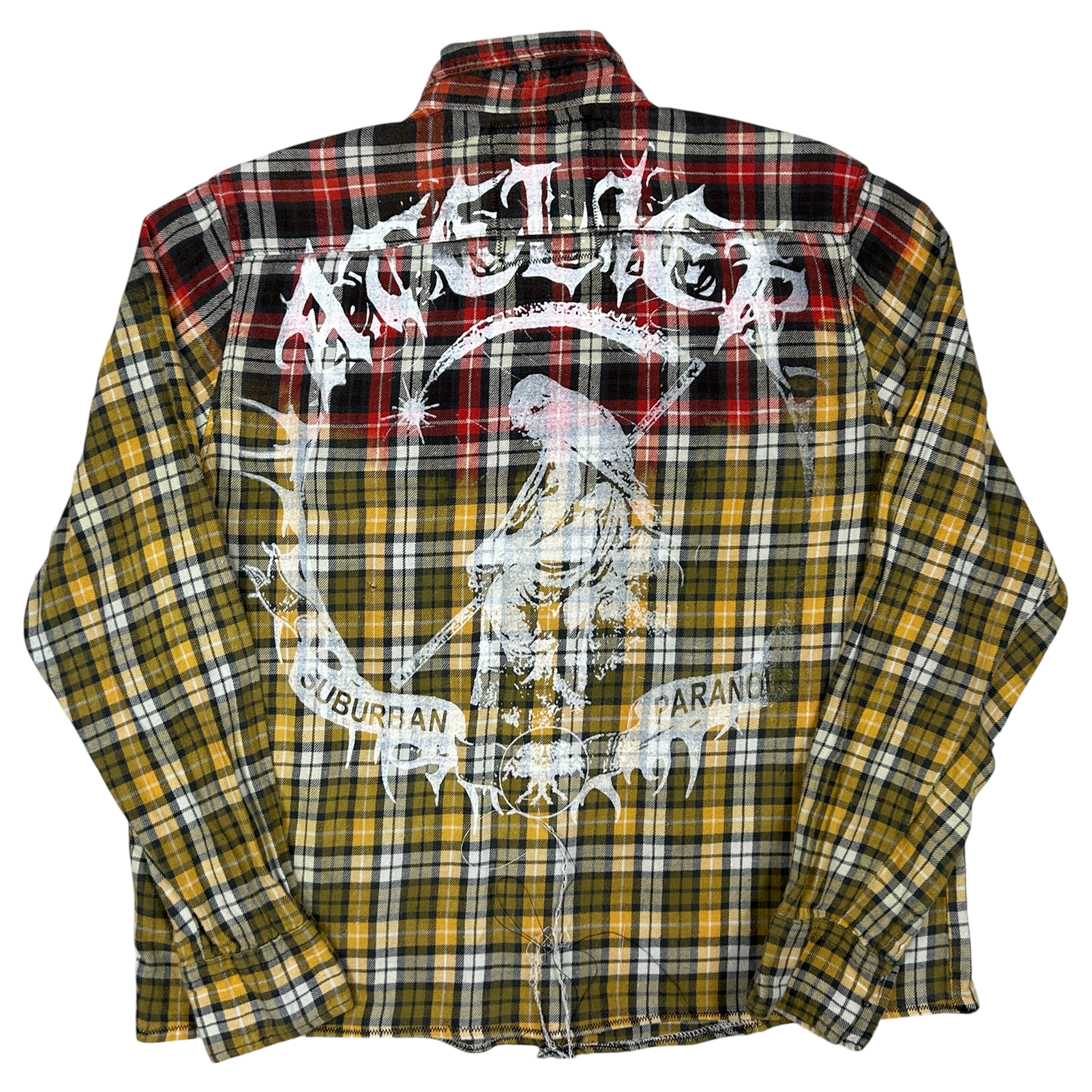 ACID TEARS SHIRT #067 - LARGE back detail - screenprinted patch hand-sewn onto garment by MadeByAtelier