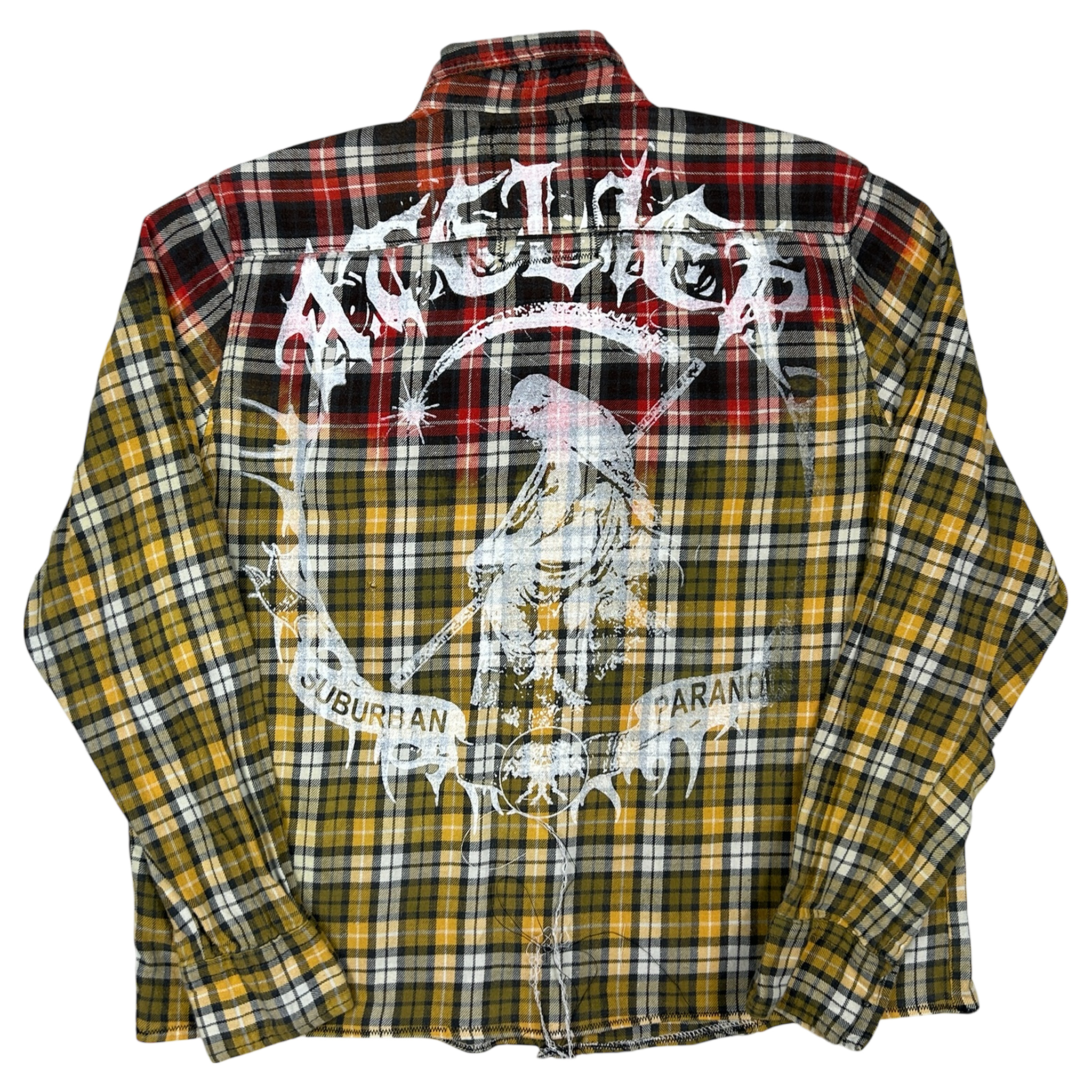 ACID TEARS SHIRT #067 - LARGE back detail - screenprinted patch hand-sewn onto garment by MadeByAtelier