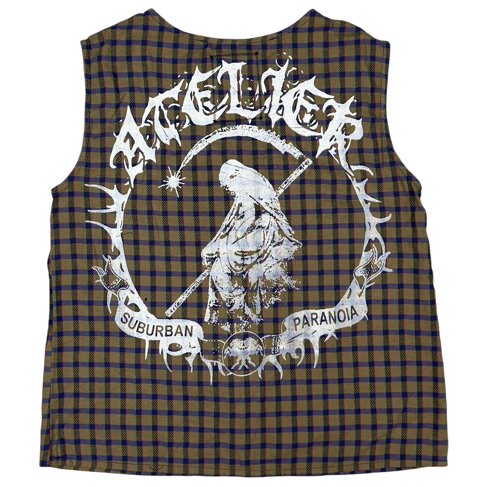 VANDAL #47 - MEDIUM back detail - screenprinted patch hand-sewn onto garment by MadeByAtelier
