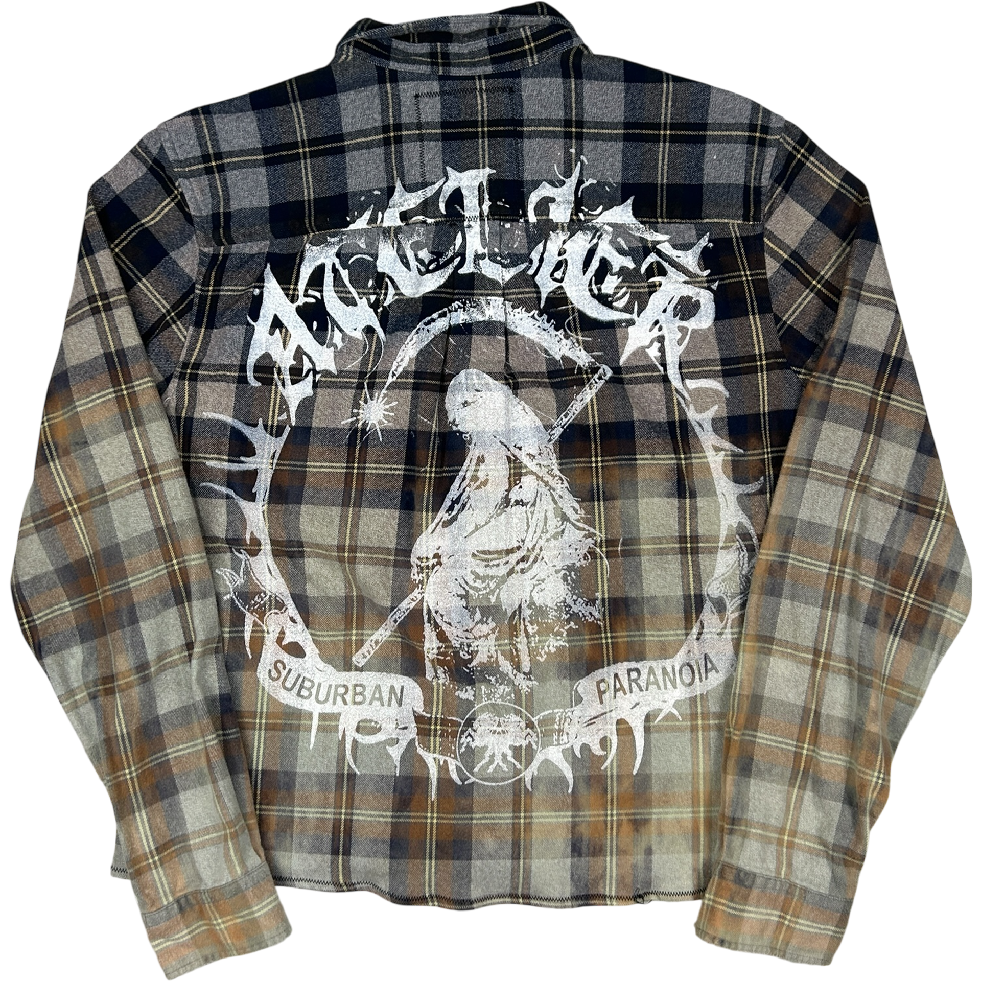 ACID TEARS SHIRT #066 - MEDIUM back detail - screenprinted patch hand-sewn onto garment by MadeByAtelier
