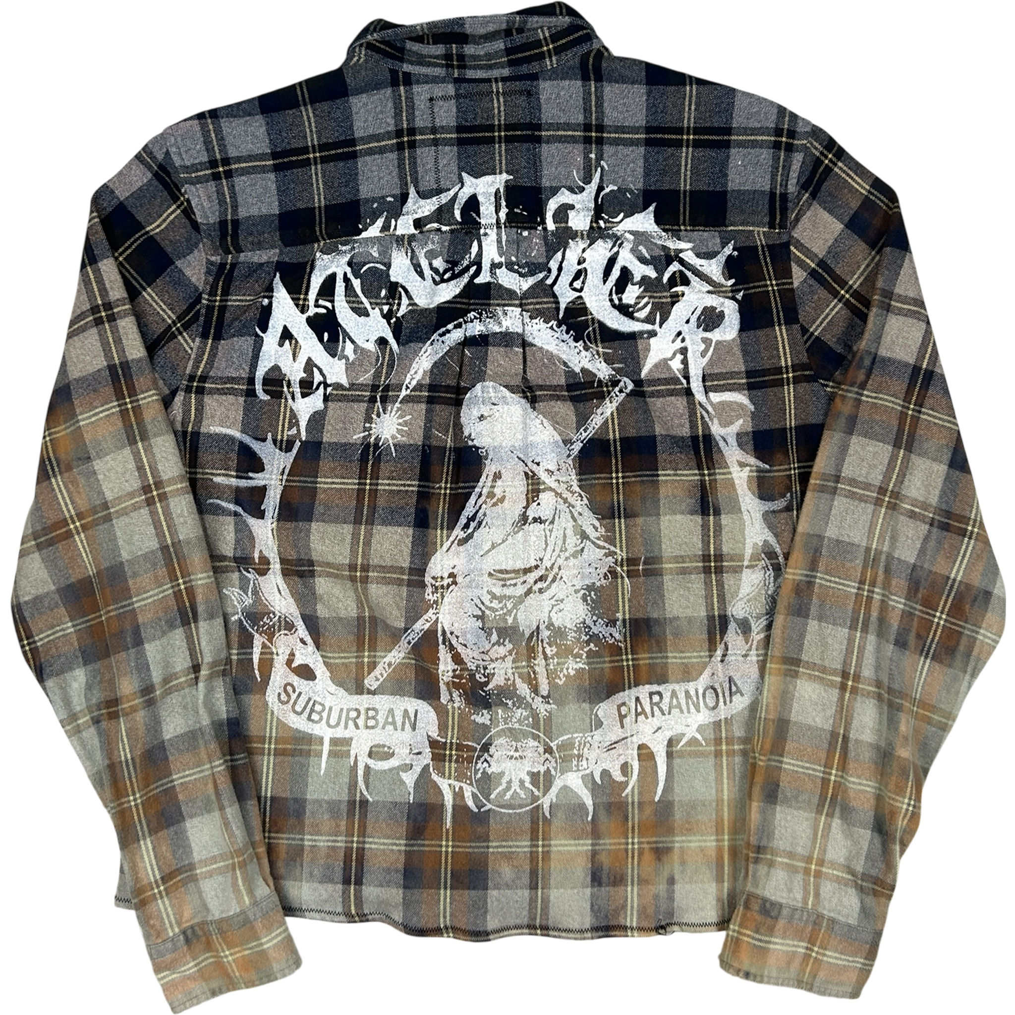 ACID TEARS SHIRT #066 - MEDIUM back detail - screenprinted patch hand-sewn onto garment by MadeByAtelier
