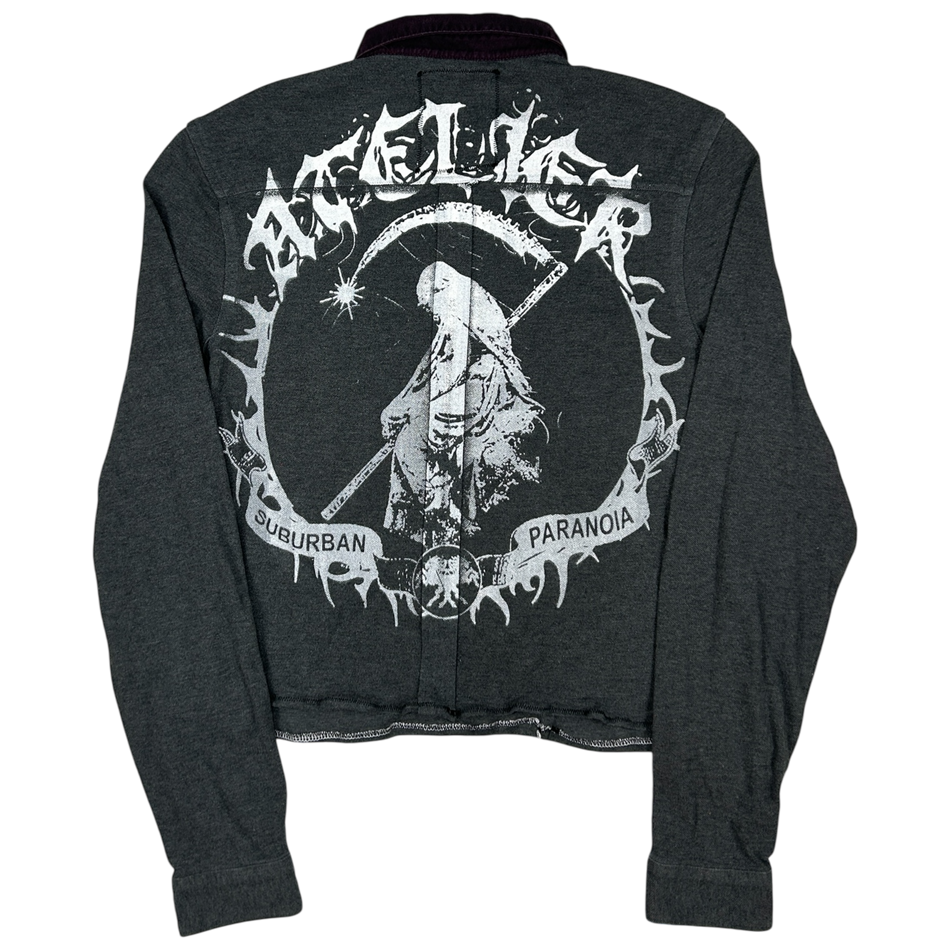 VANDAL #22 - MEDIUM back detail - screenprinted patch hand-sewn onto garment by MadeByAtelier