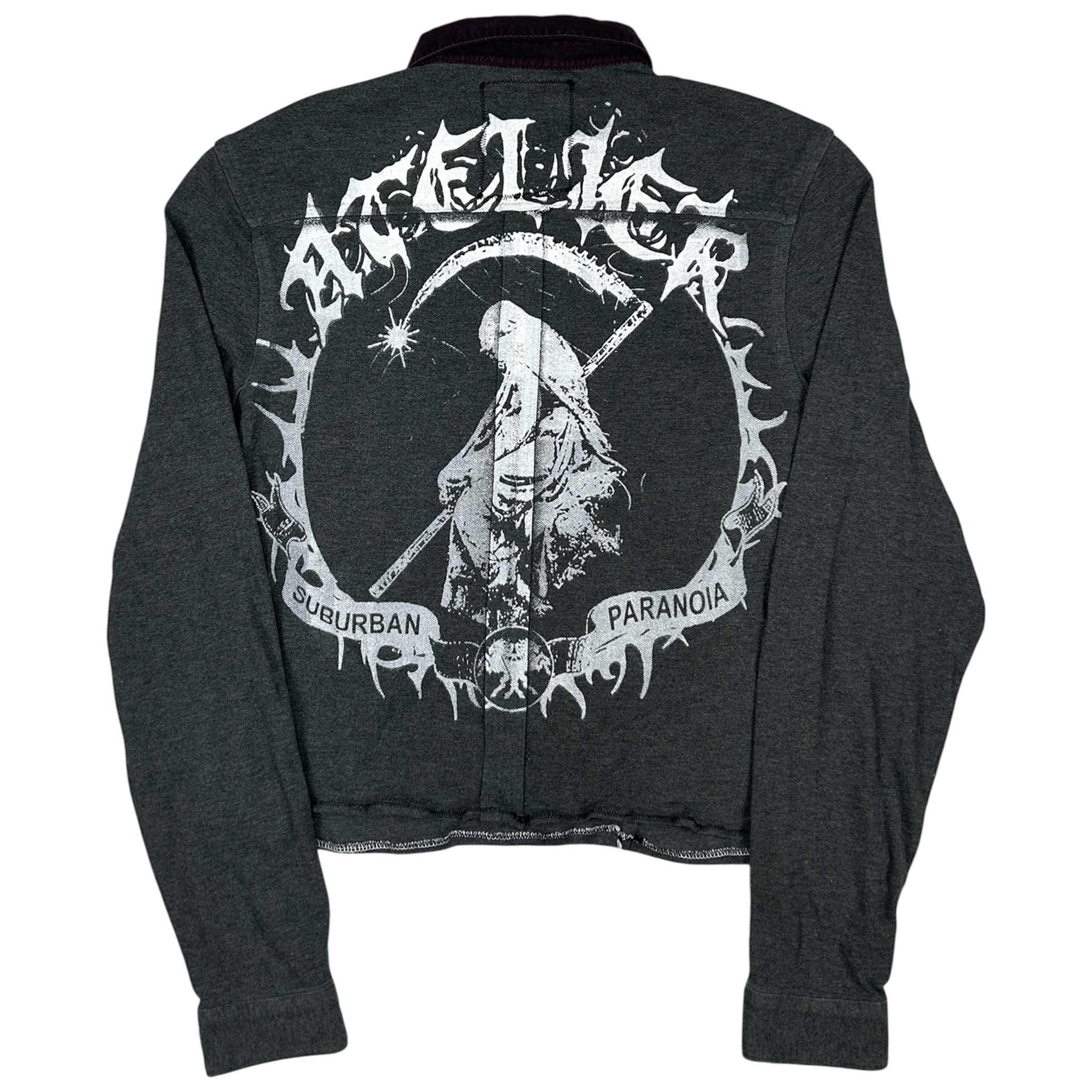 VANDAL #22 - MEDIUM back detail - screenprinted patch hand-sewn onto garment by MadeByAtelier