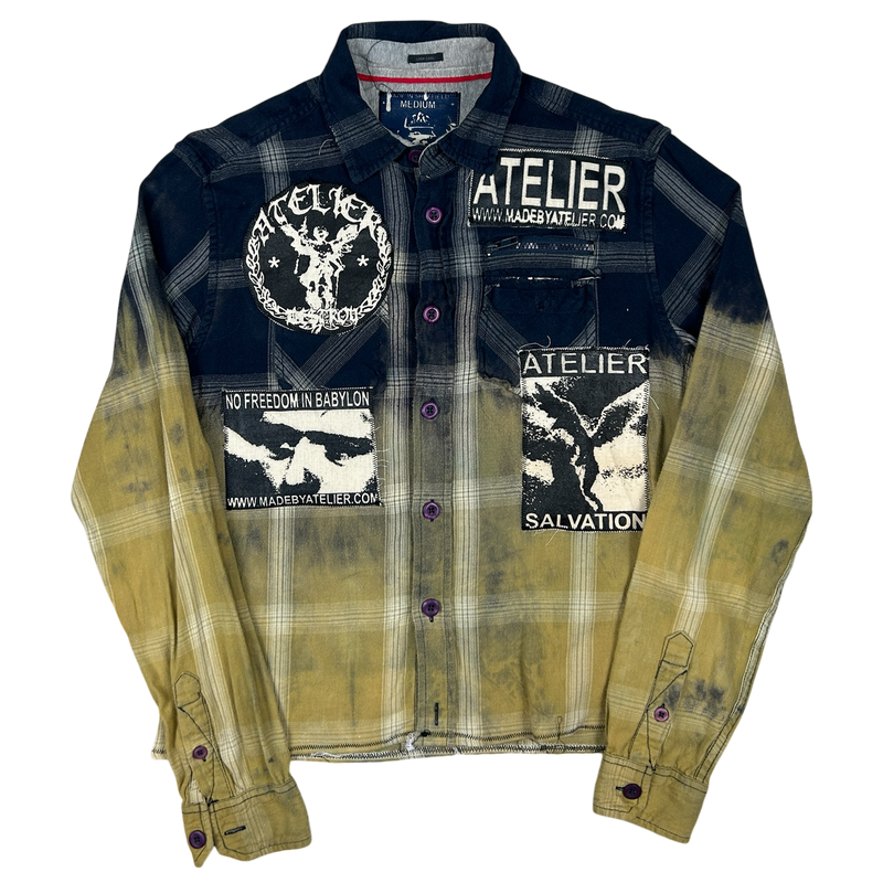 ACID TEARS SHIRT #064 - MEDIUM - 1 of 1 screenprinted and hand-sewn piece by MadeByAtelier