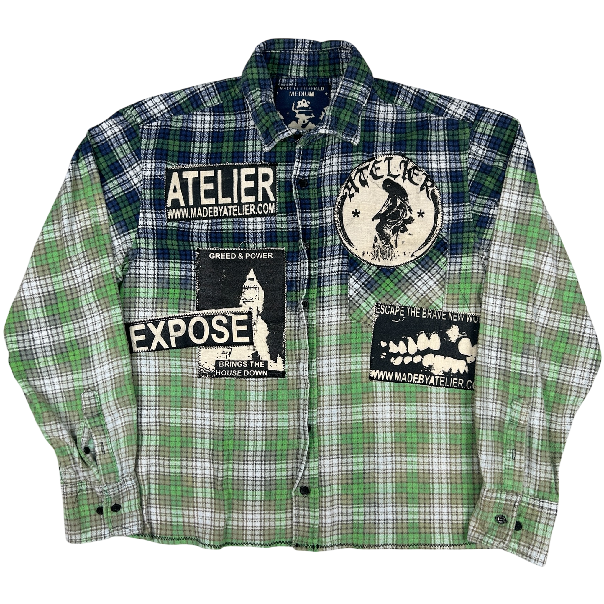 ACID TEARS SHIRT #040 - MEDIUM - 1 of 1 screenprinted and hand-sewn piece by MadeByAtelier